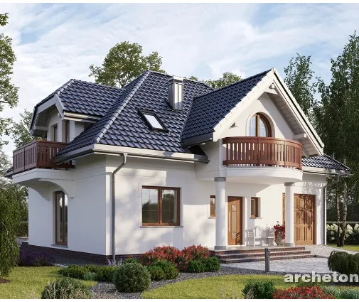 Miniatiūra 1 – Namo projektas su mansarda 185 m², 5 Miegamieji — 20704R