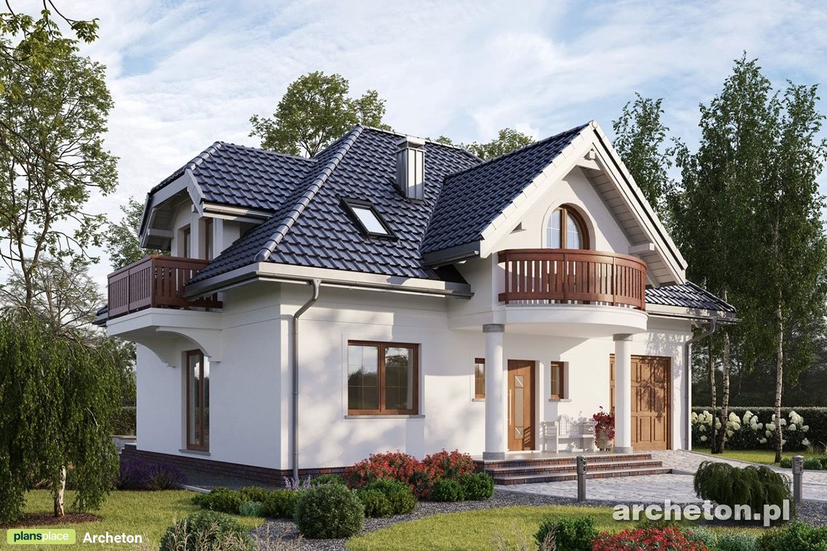 Namo projektas su mansarda 185 m²: 5 Miegamieji, 2 Vonios, Atvira virtuvė, Garažas