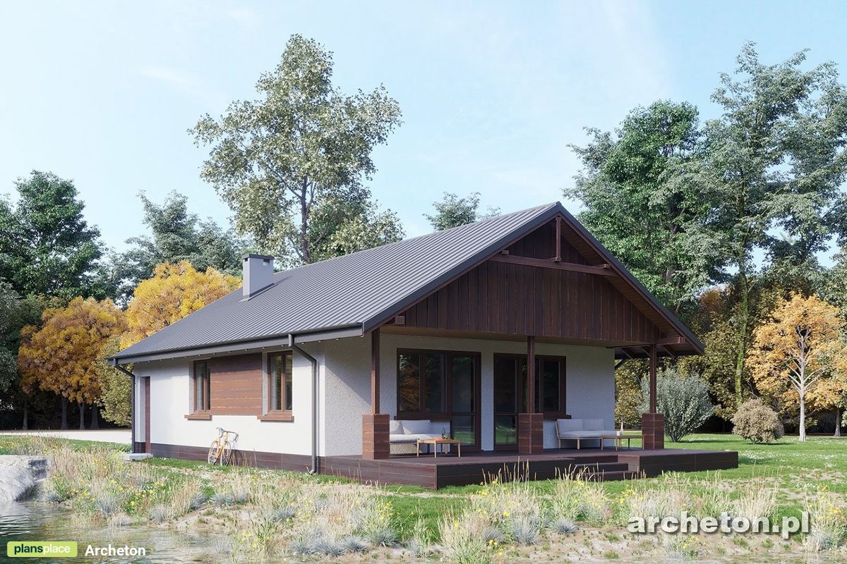 Vieno aukšto namo projektas 84 m²: 2 Miegamieji, 1 Vonios, be Garažo