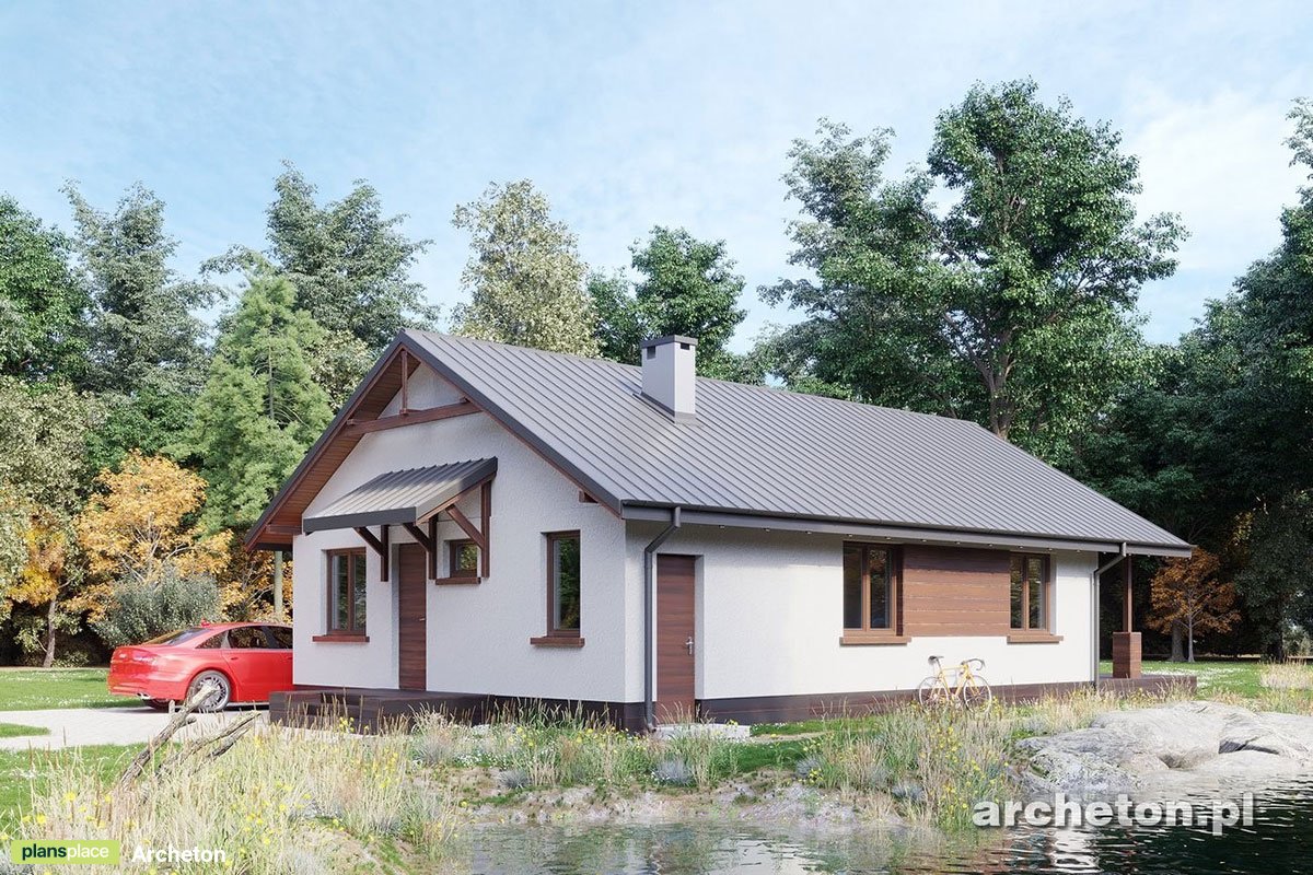 Vieno aukšto namo projektas 84 m²: 2 Miegamieji, 1 Vonios, be Garažo