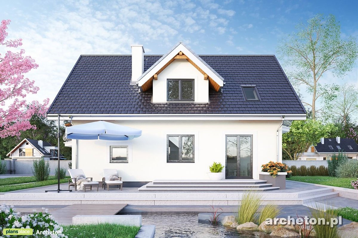 1500 Sq Ft House Plan with 4 Bedrooms Upstairs and Fireplace