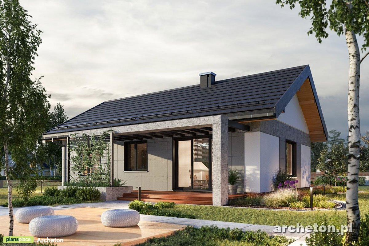 Small European House Plan with 3 Bedrooms and 1 Bath