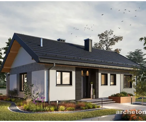 Miniatiūra 1 – Vieno aukšto namo projektas 77 m², 3 Miegamieji — 13834R