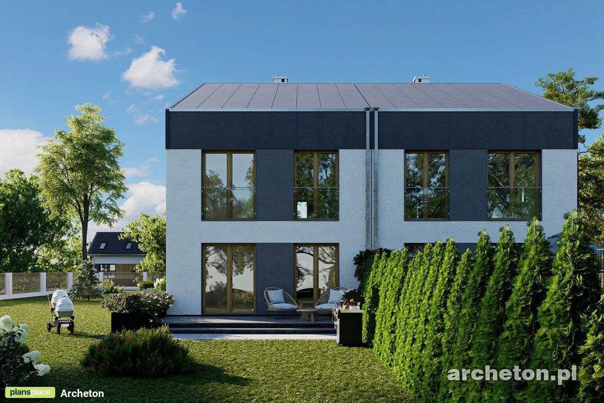 Two-Family Barn Home Plan with 1-Car Garage and 4 Bedrooms