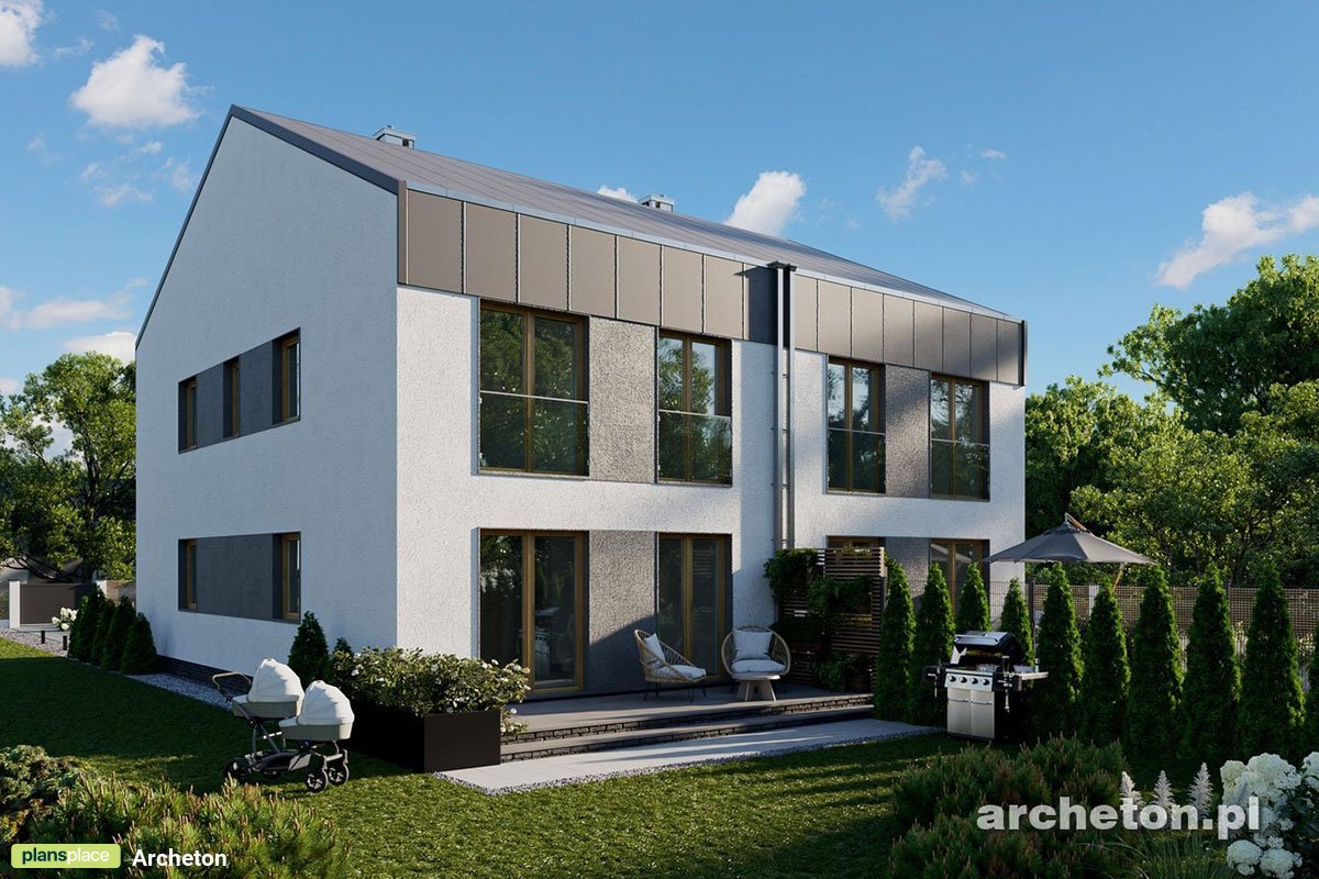 Two-Family Barn Home Plan with 1-Car Garage and 4 Bedrooms