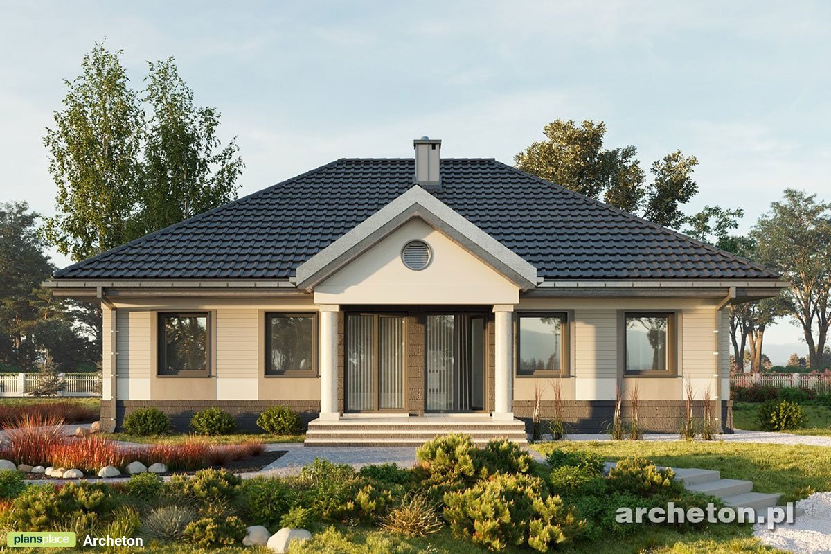 Vieno aukšto namo projektas 117 m²: 3 Miegamieji, Darbo kambarys, 2 Vonios, be Garažo