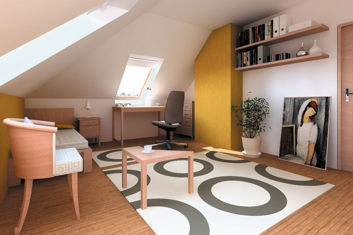 Namo projektas su mansarda 173 m²: 3 Miegamieji, 2 Vonios, Garažas