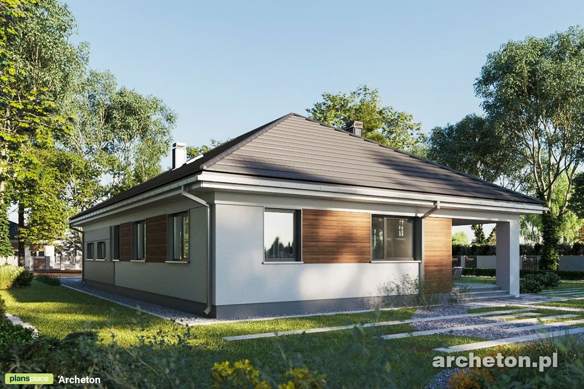 Single Level Home Plan with Hip Roof and 2-Car Garage