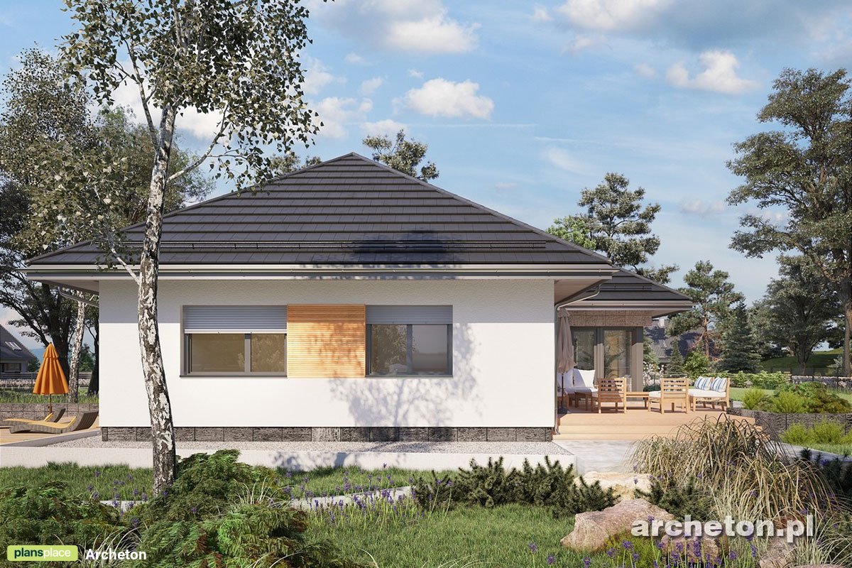 Vieno aukšto namo projektas 190 m²: 4 Miegamieji, 3 Vonios, Atvira virtuvė, Garažas
