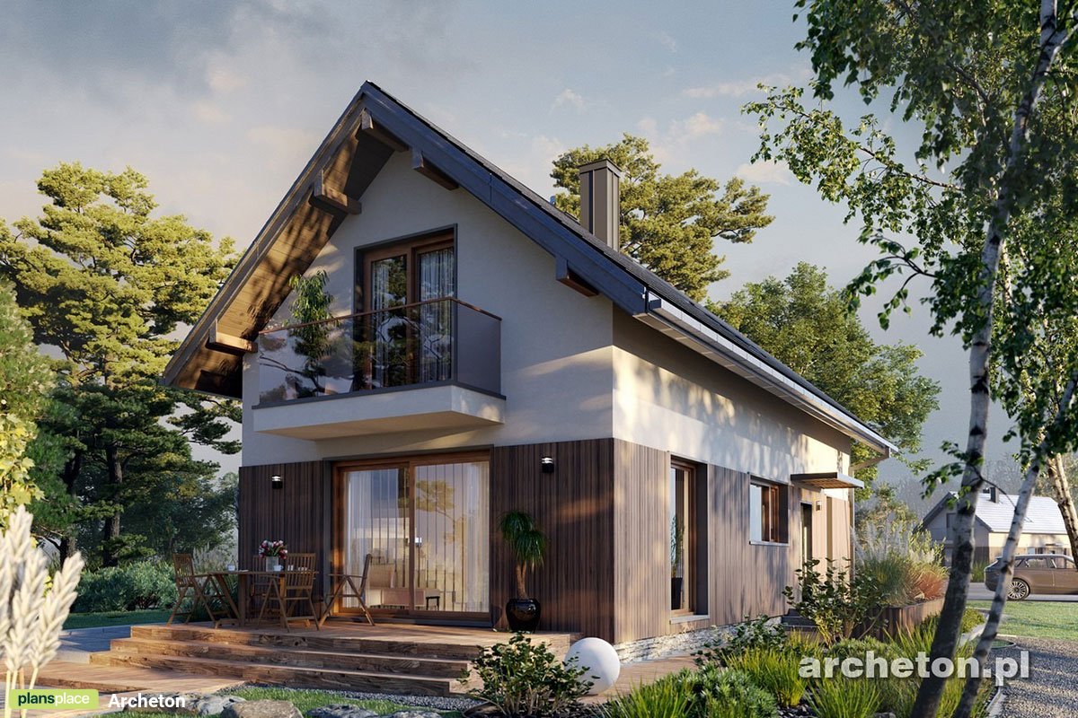 Namo projektas su mansarda 136 m²: 4 Miegamieji, 2 Vonios, Atvira virtuvė, be Garažo