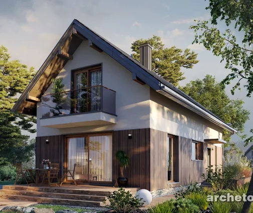 Miniatiūra 1 – Namo projektas su mansarda 136 m², 4 Miegamieji — 80943R