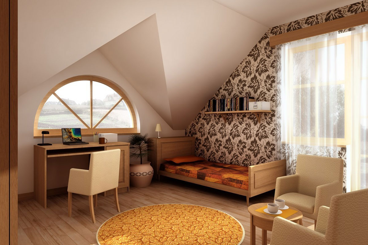 Home Plan with Exercise Room and Bay Window Breakfast Nook