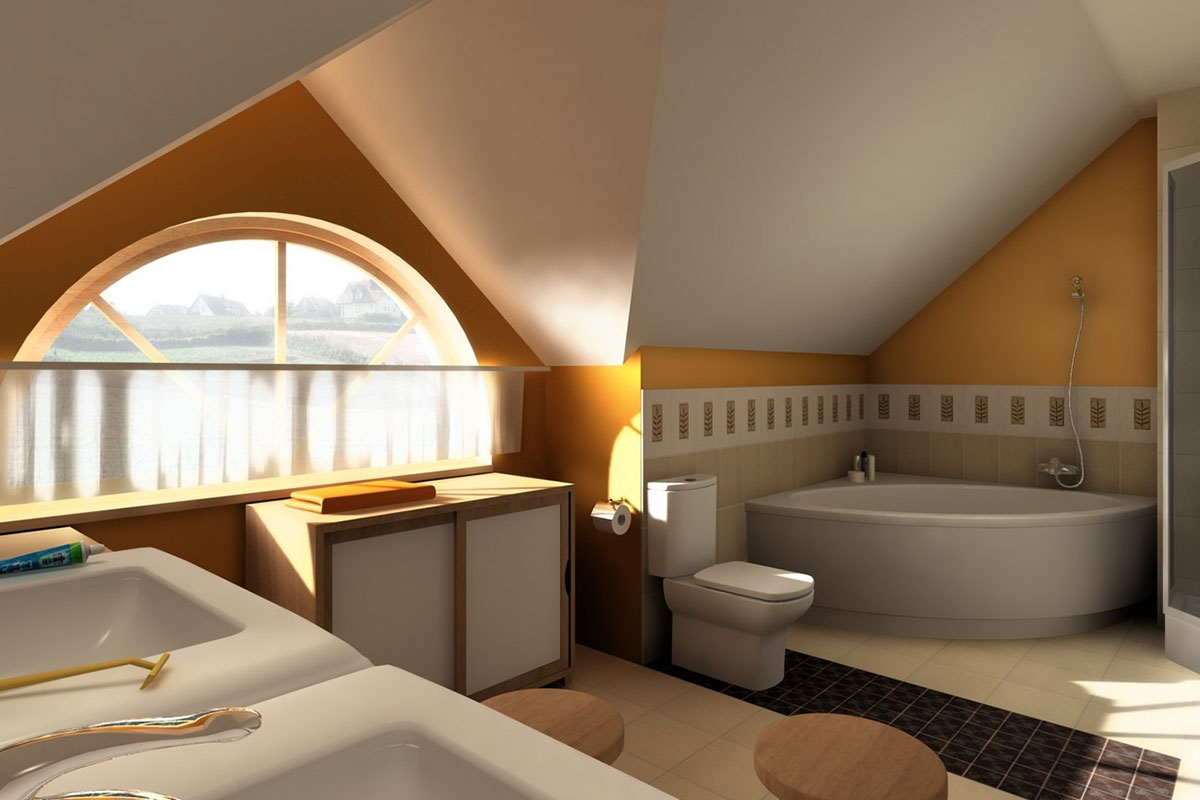 Home Plan with Exercise Room and Bay Window Breakfast Nook