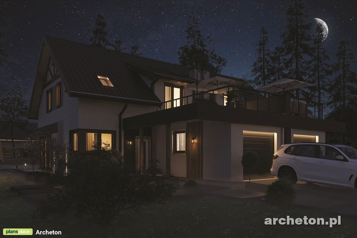 House Plan for Two Families with Garage Extension Forward