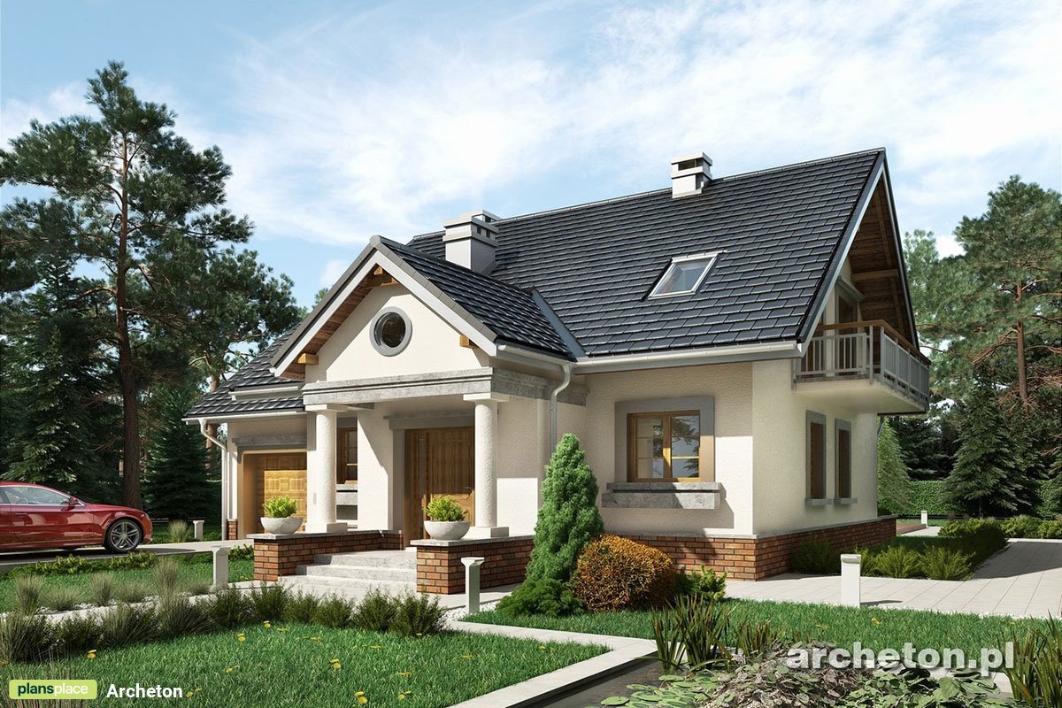 Cottage House Plan with 4 Beds on Second Floor and Garage