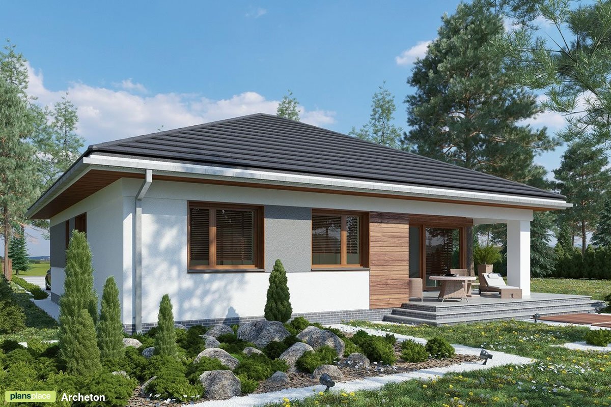 One Level Bungalow Floor Plan with Open Floor Plan and 4 Beds