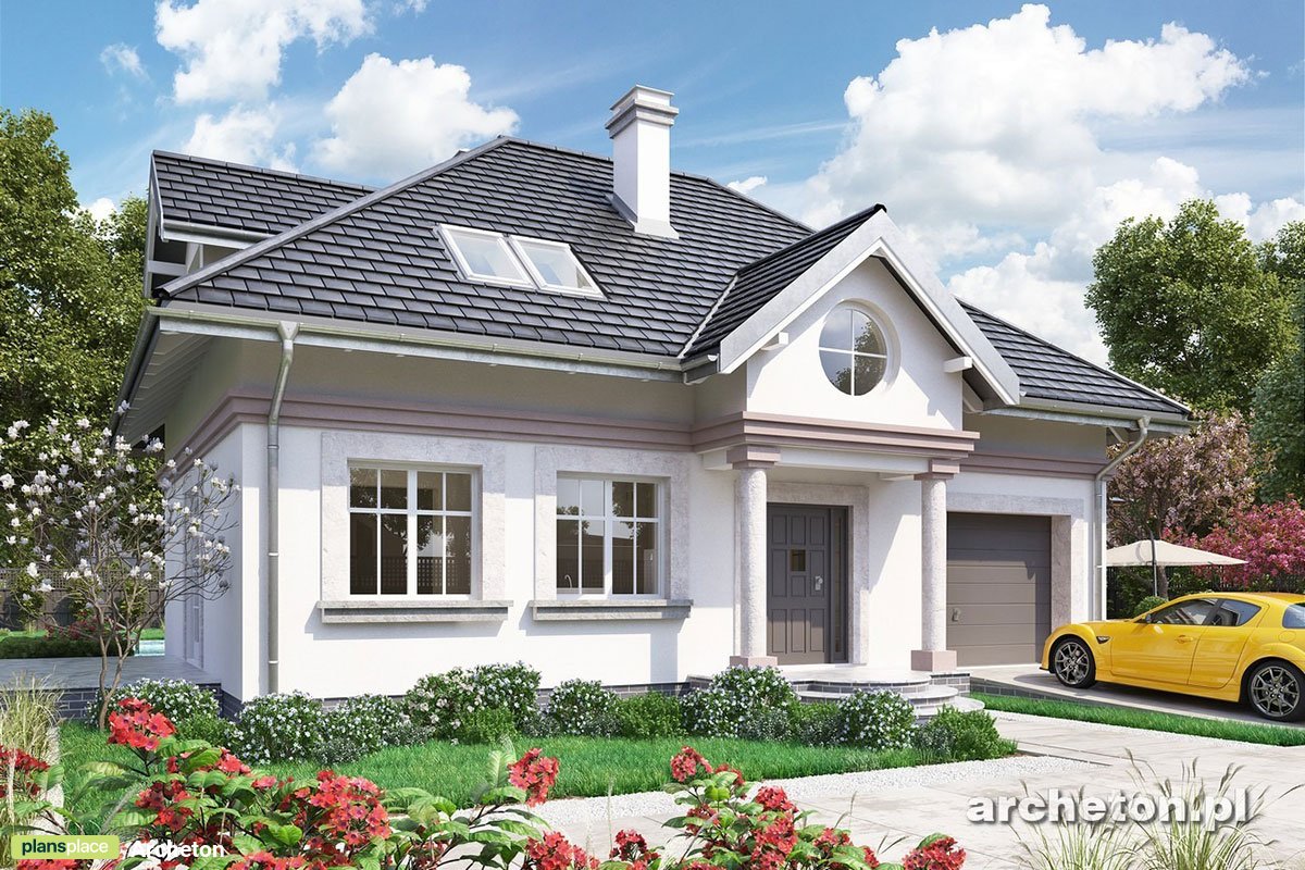 1700 Sq Ft Cottage Home Plan with Living Room above Garage