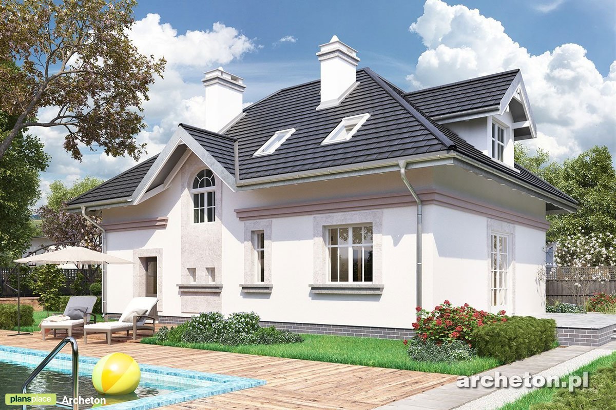 Namo projektas su mansarda 176 m²: 3 Miegamieji, 3 Vonios, Garažas