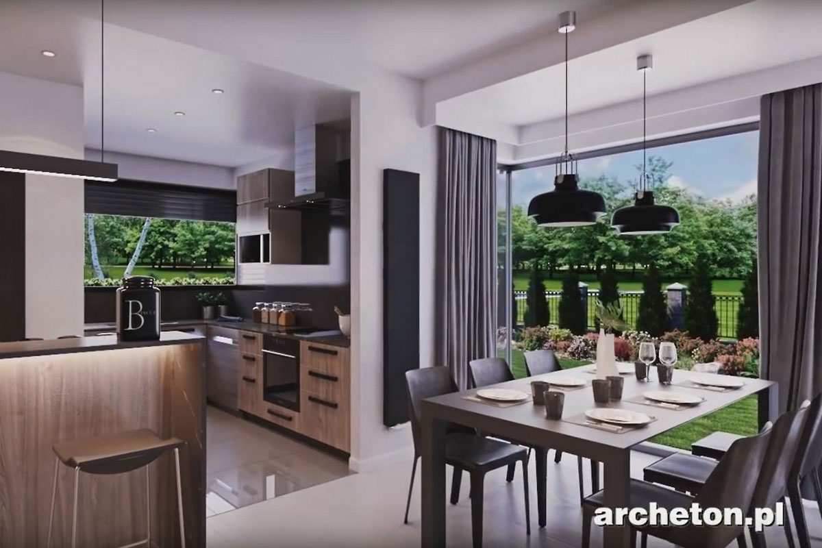 Namo projektas su mansarda 250 m²: 5 Miegamieji, 3 Vonios, Atvira virtuvė, Garažas