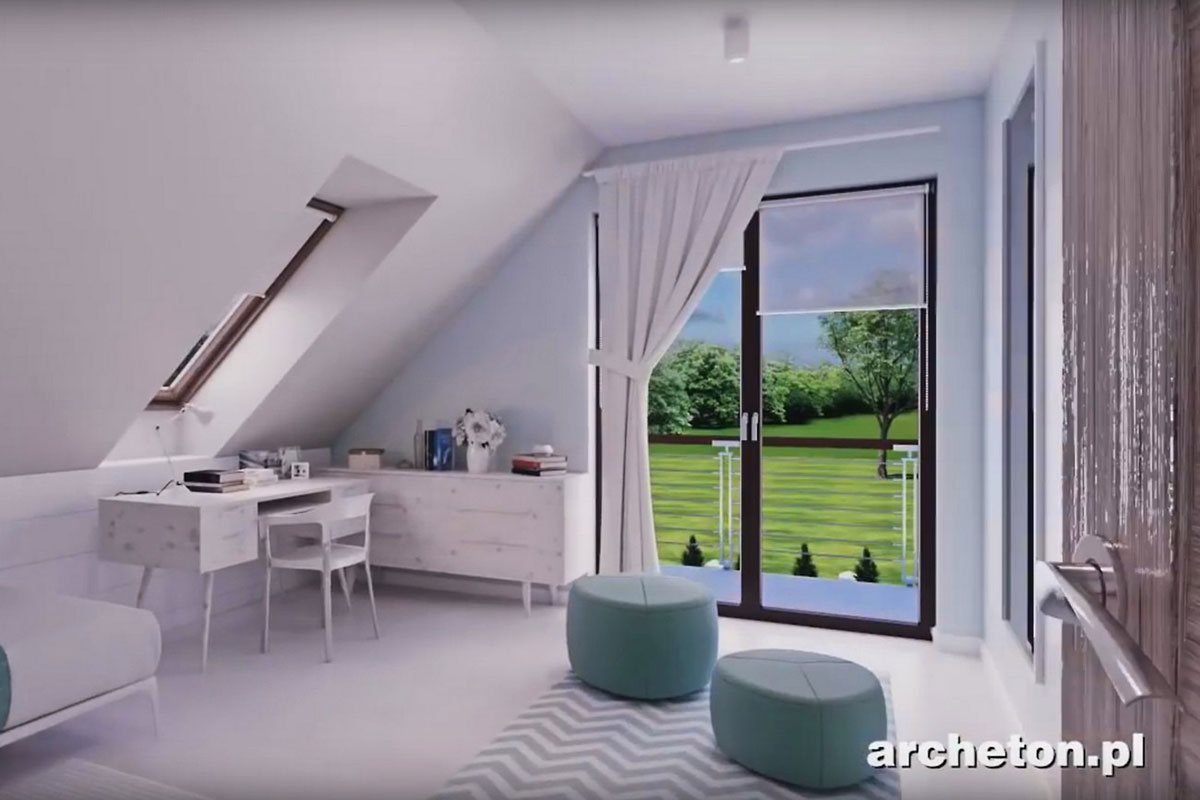 Namo projektas su mansarda 250 m²: 5 Miegamieji, 3 Vonios, Atvira virtuvė, Garažas