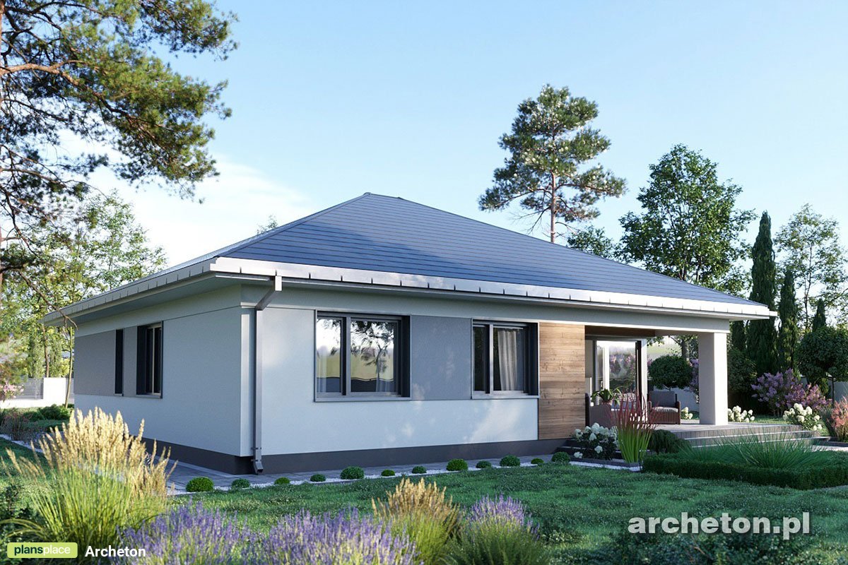 1300 Sq Ft 1-Story House Plan with Open Concept Kitchen