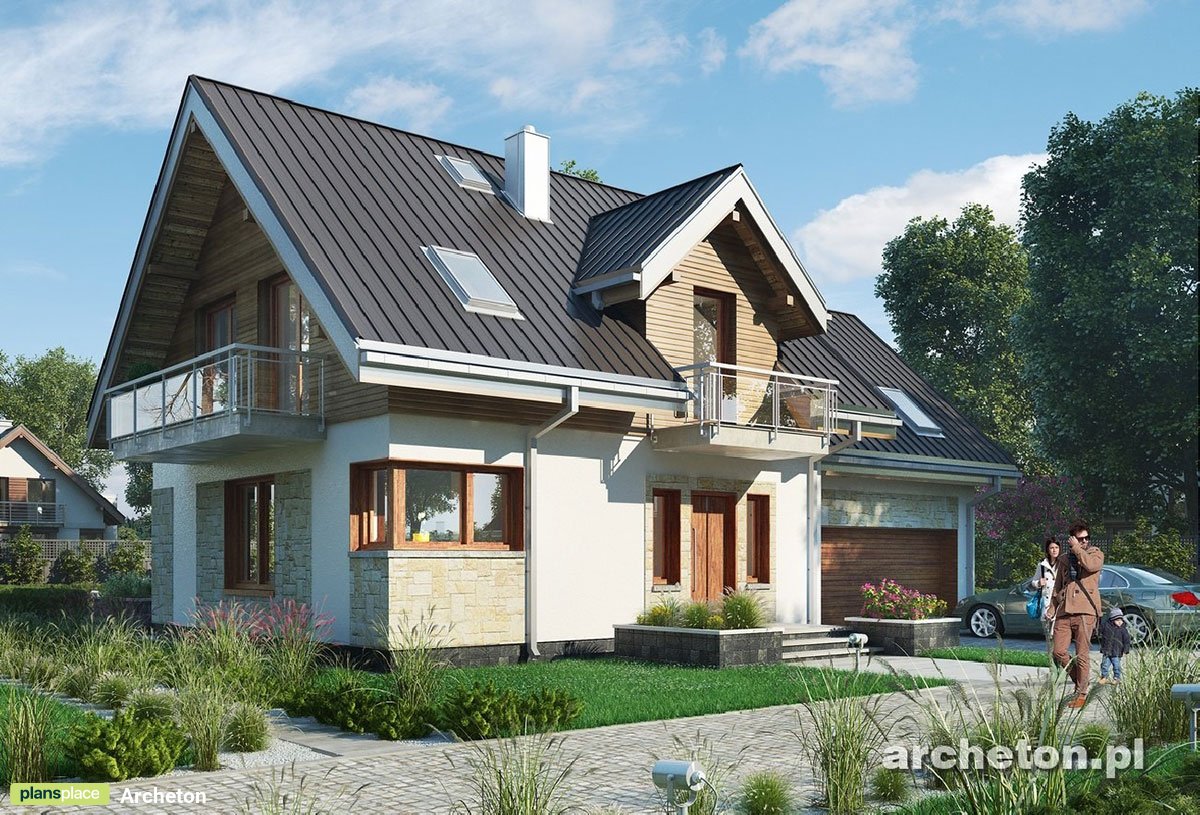 Two Story House Plan with Master Bedroom above Garage