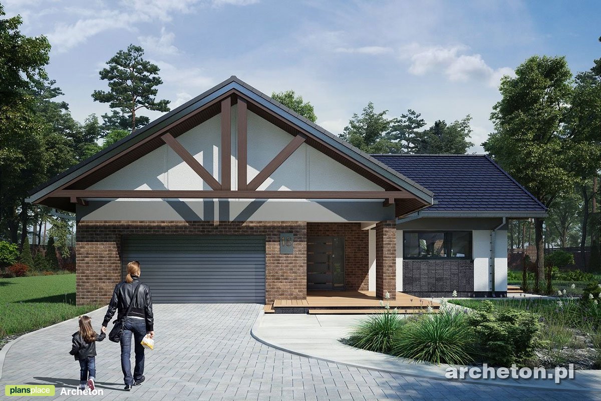 Vieno aukšto namo projektas 180 m²: 3 Miegamieji, Darbo kambarys, 2 Vonios, Atvira virtuvė, Garažas