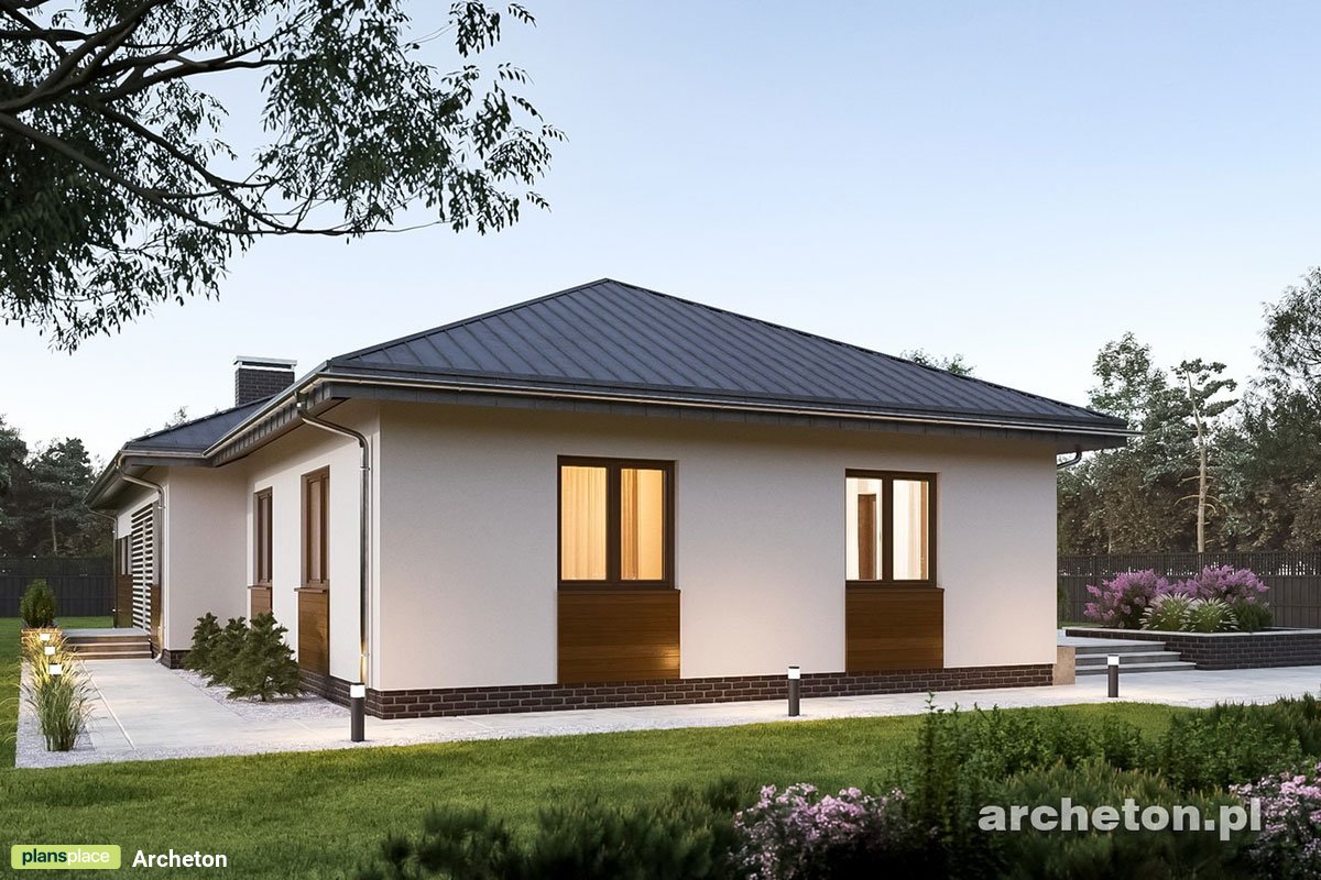 Vieno aukšto namo projektas 193 m²: 3 Miegamieji, Darbo kambarys, 3 Vonios, Atvira virtuvė, Garažas