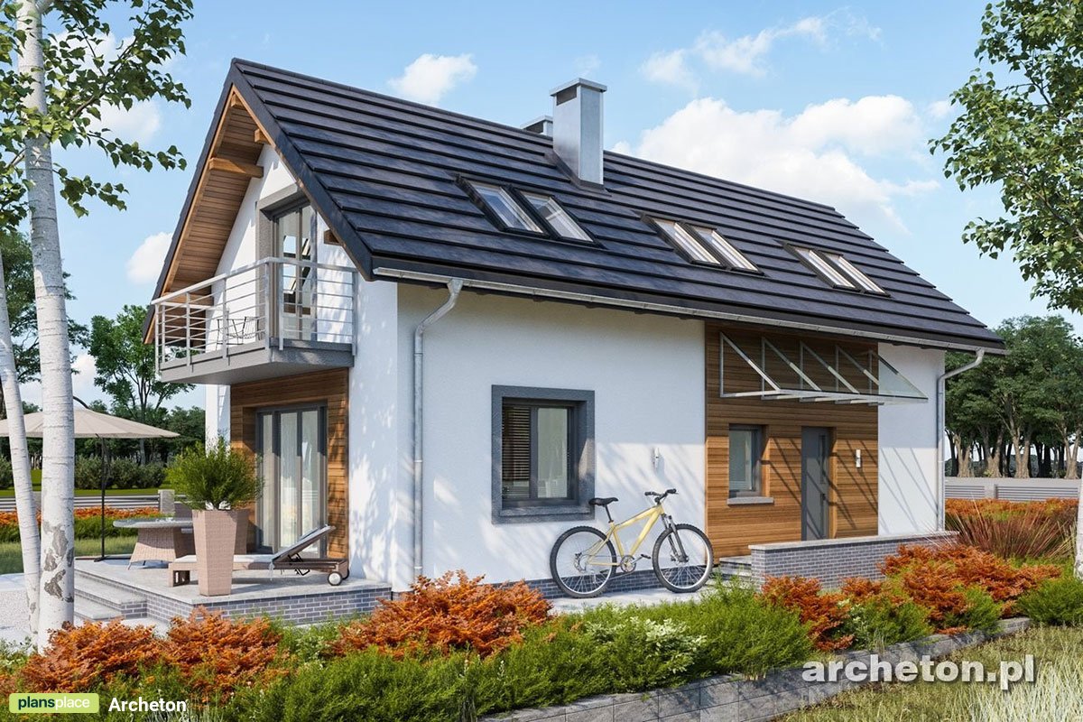 Namo projektas su mansarda 129 m²: 4 Miegamieji, 2 Vonios, be Garažo