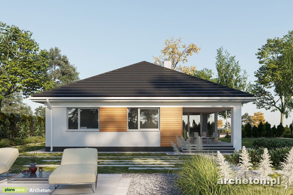 Vieno aukšto namo projektas 153 m²: 3 Miegamieji, Darbo kambarys, 2 Vonios, Atvira virtuvė, Garažas