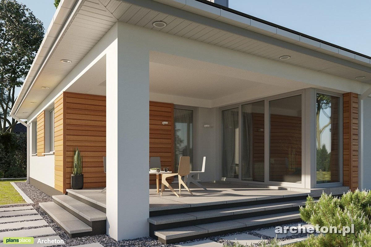 Vieno aukšto namo projektas 153 m²: 3 Miegamieji, Darbo kambarys, 2 Vonios, Atvira virtuvė, Garažas