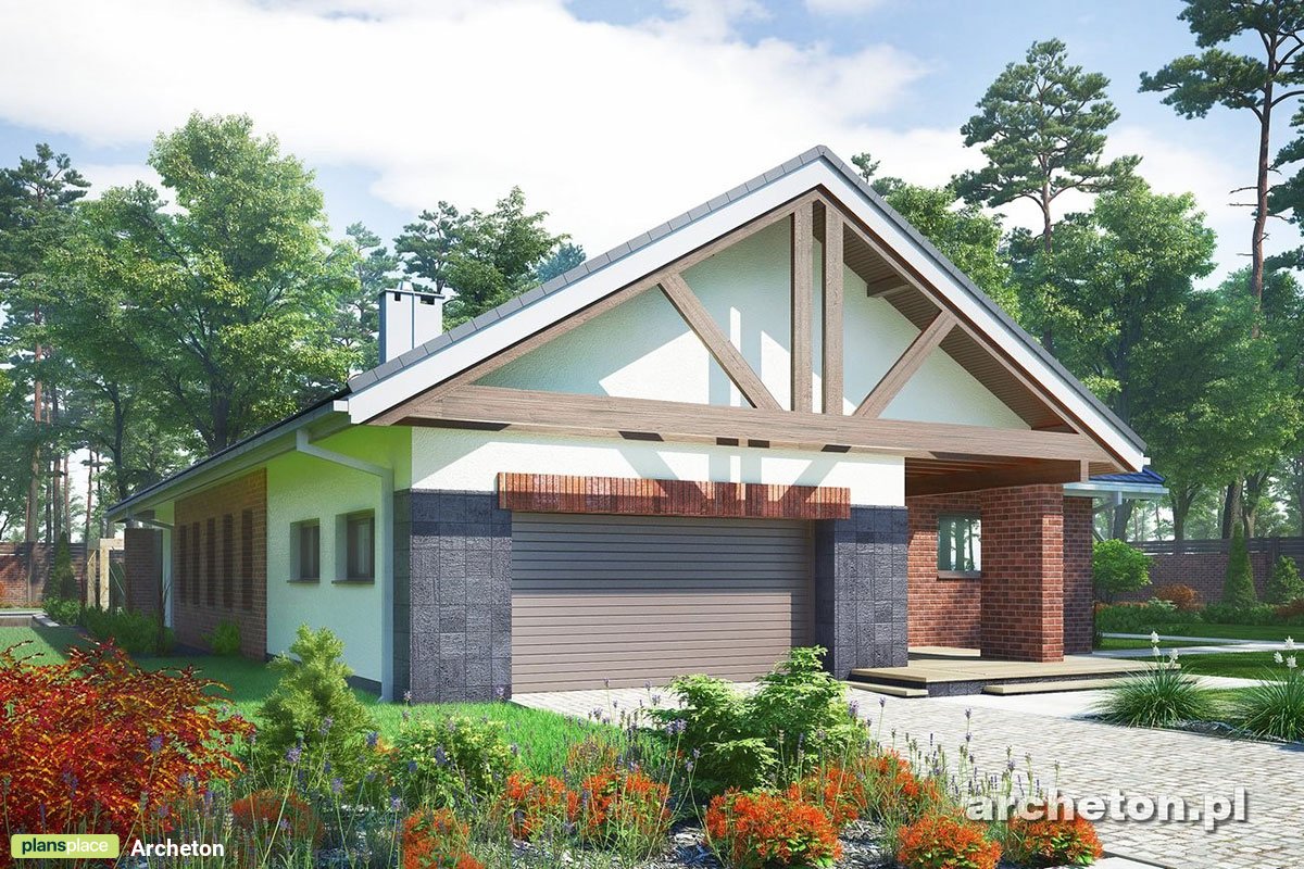 Vieno aukšto namo projektas 206 m²: 4 Miegamieji, 3 Vonios, Atvira virtuvė, Garažas