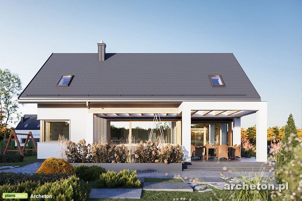 Gable Roof House Plan with Rear Porch and Bonus Room