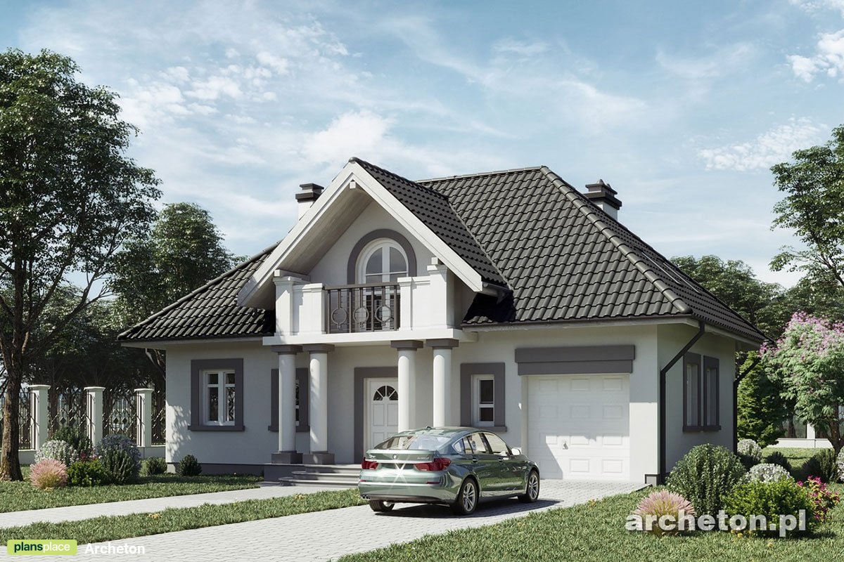 Namo projektas su mansarda 169 m²: 4 Miegamieji, 2 Vonios, Garažas