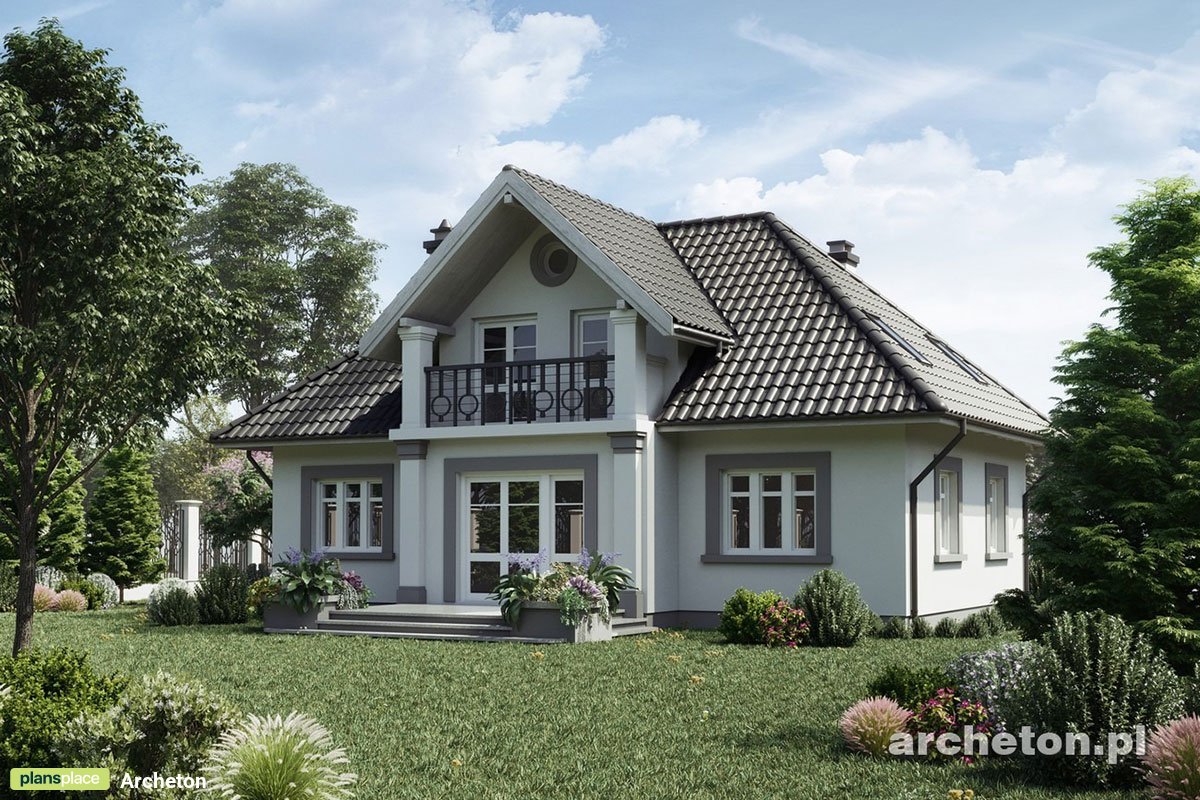 Namo projektas su mansarda 169 m²: 4 Miegamieji, 2 Vonios, Garažas