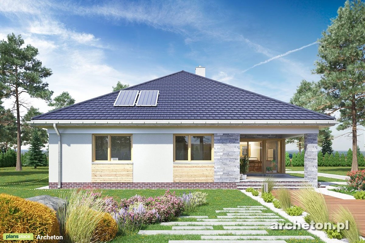 Vieno aukšto namo projektas 177 m²: 4 Miegamieji, 2 Vonios, Atvira virtuvė, Garažas