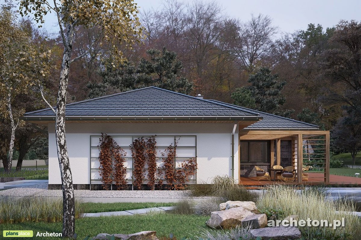 Vieno aukšto namo projektas 194 m²: 4 Miegamieji, 3 Vonios, Atvira virtuvė, Garažas