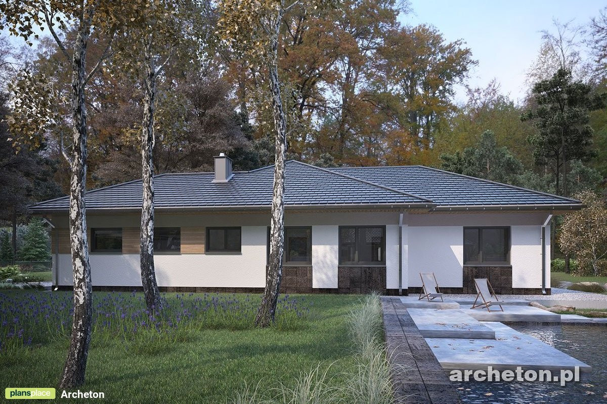 Vieno aukšto namo projektas 194 m²: 4 Miegamieji, 3 Vonios, Atvira virtuvė, Garažas