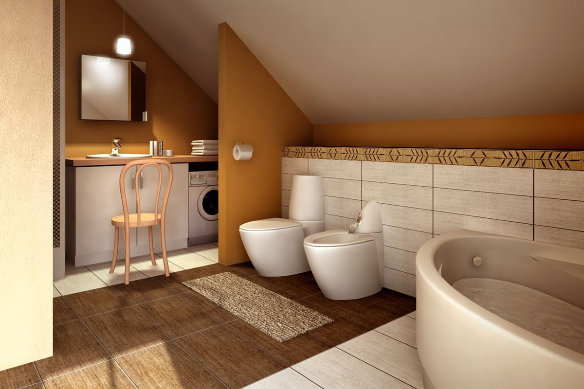 Namo projektas su mansarda 187 m²: 4 Miegamieji, 2 Vonios, Garažas