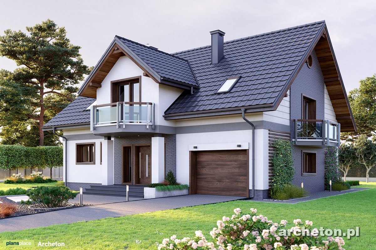 1900 Sq Ft House Plan with Balcony above Bay Window