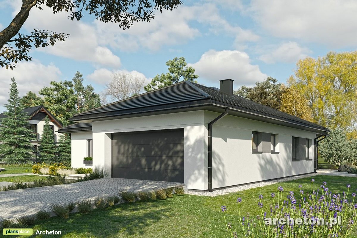 Vieno aukšto namo projektas 208 m²: 4 Miegamieji, 3 Vonios, Atvira virtuvė, Garažas