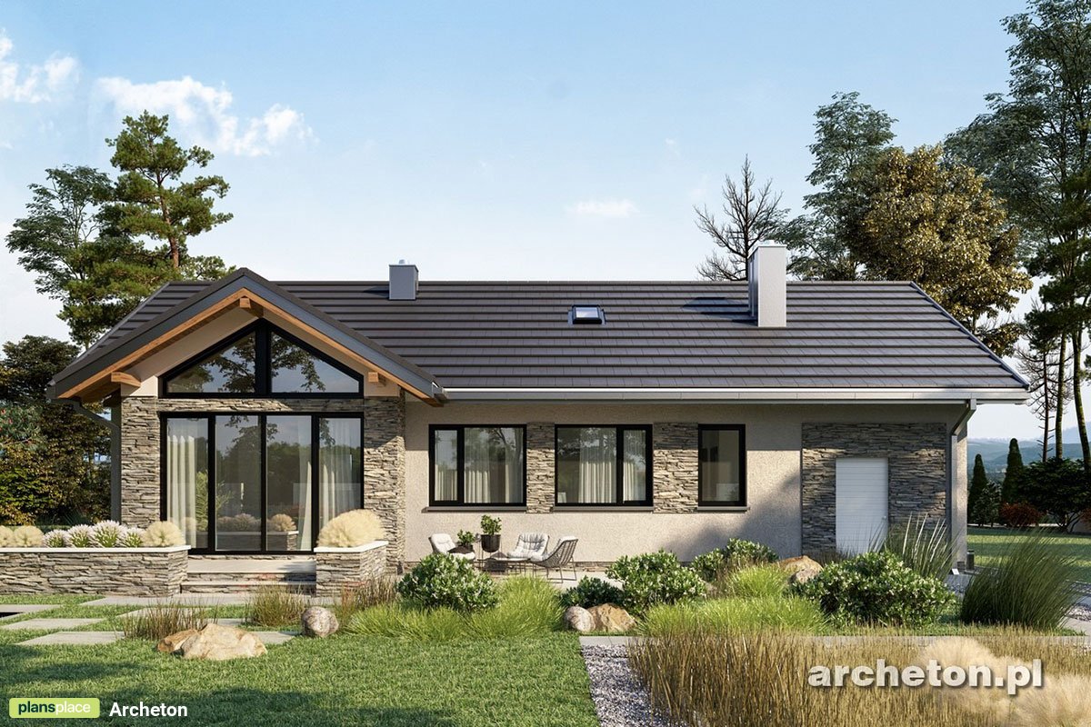 Simple House Plan with Gable Roof and Vaulted Ceiling