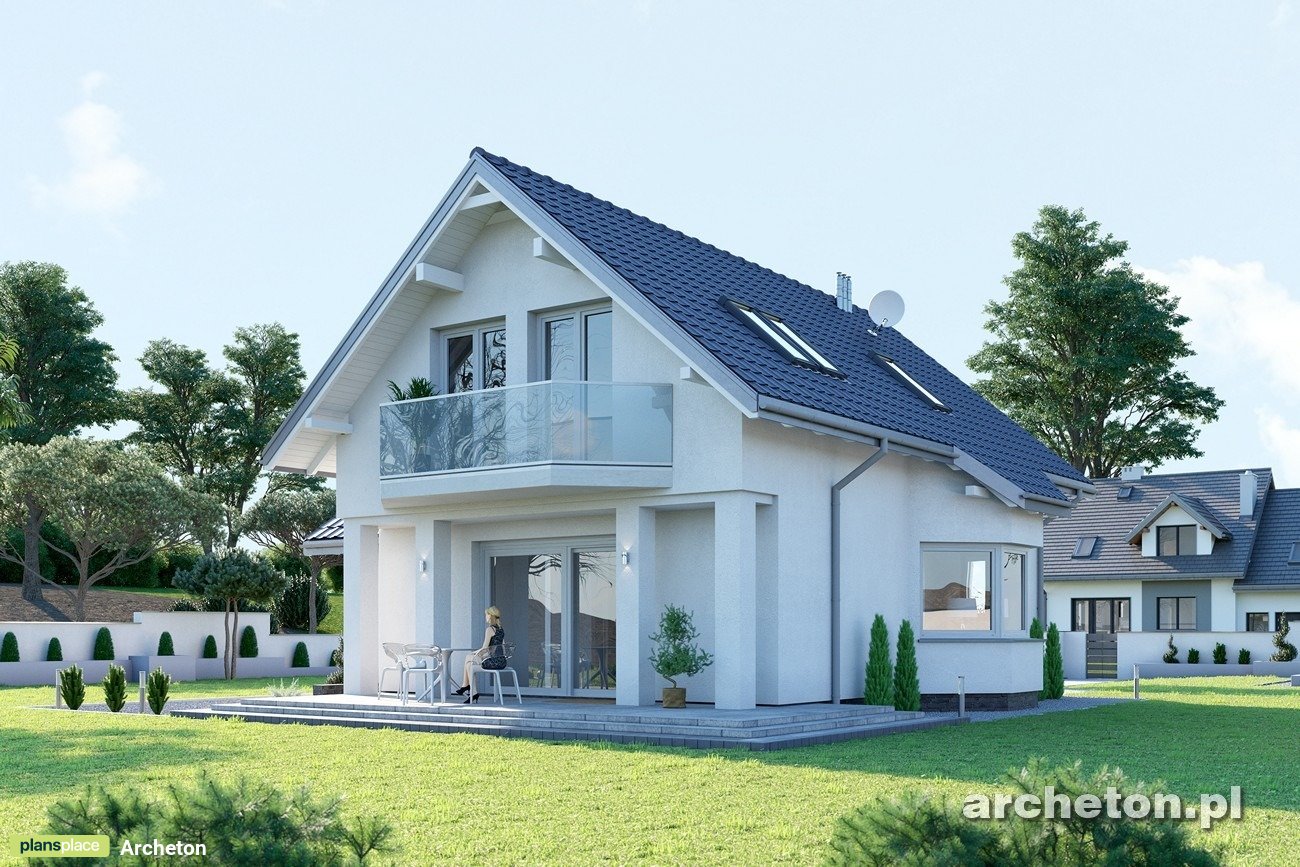 Namo projektas su mansarda 174 m²: 4 Miegamieji, 2 Vonios, Garažas