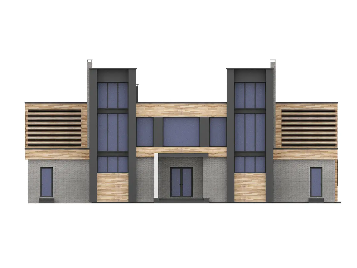 Trijų aukštų namo projektas 461 m²: 6 Miegamieji, Darbo kambarys, 5 Vonios, Atvira virtuvė, be Garažo