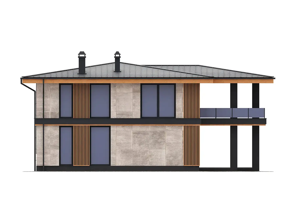 Dviejų aukštų namo projektas 193 m²: 4 Miegamieji, 3 Vonios, Atvira virtuvė, be Garažo