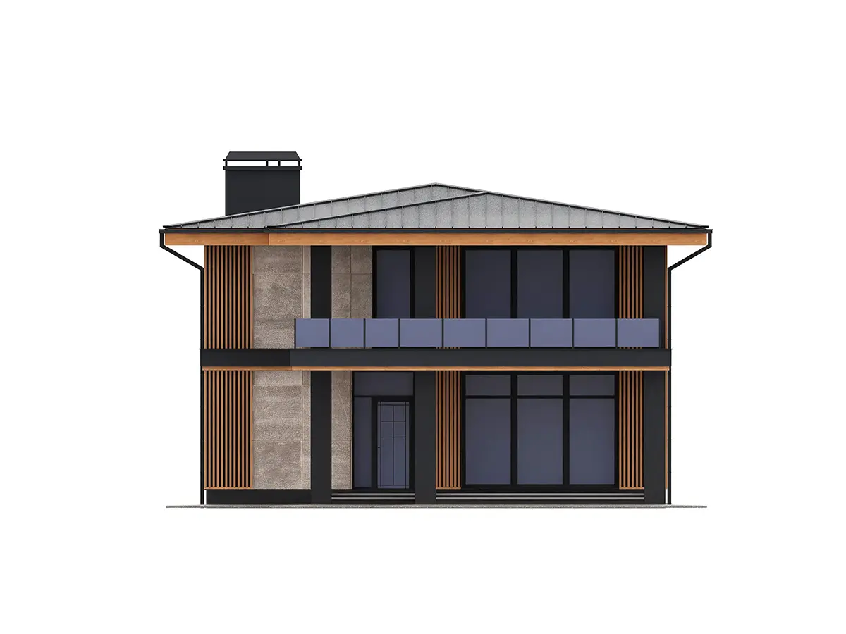 Dviejų aukštų namo projektas 193 m²: 4 Miegamieji, 3 Vonios, Atvira virtuvė, be Garažo