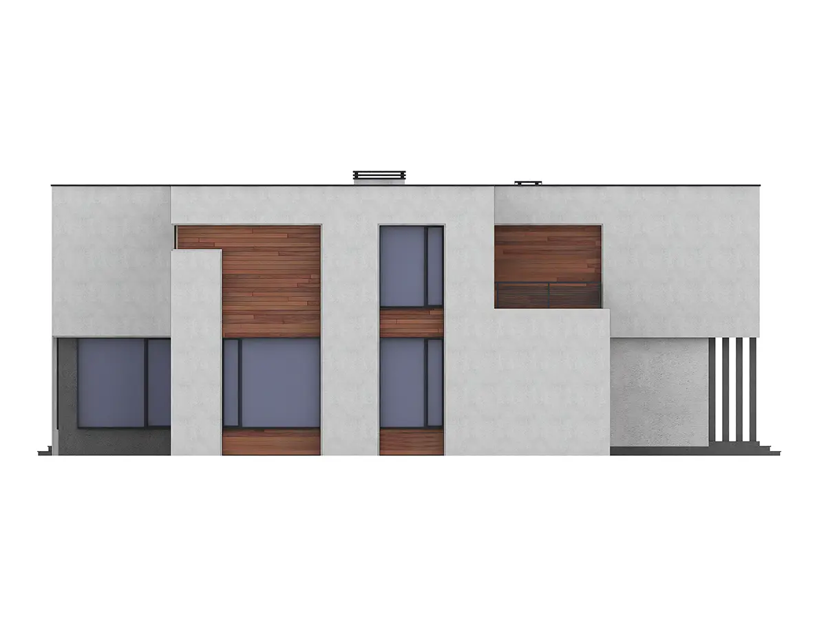 Dviejų aukštų namo projektas 351 m²: 3 Miegamieji, Darbo kambarys, 3 Vonios, Atvira virtuvė, be Garažo
