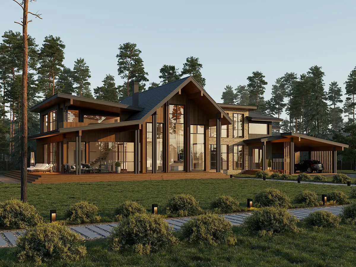 Namo projektas su mansarda 560 m²: 3 Miegamieji, 5 Vonios, be Garažo