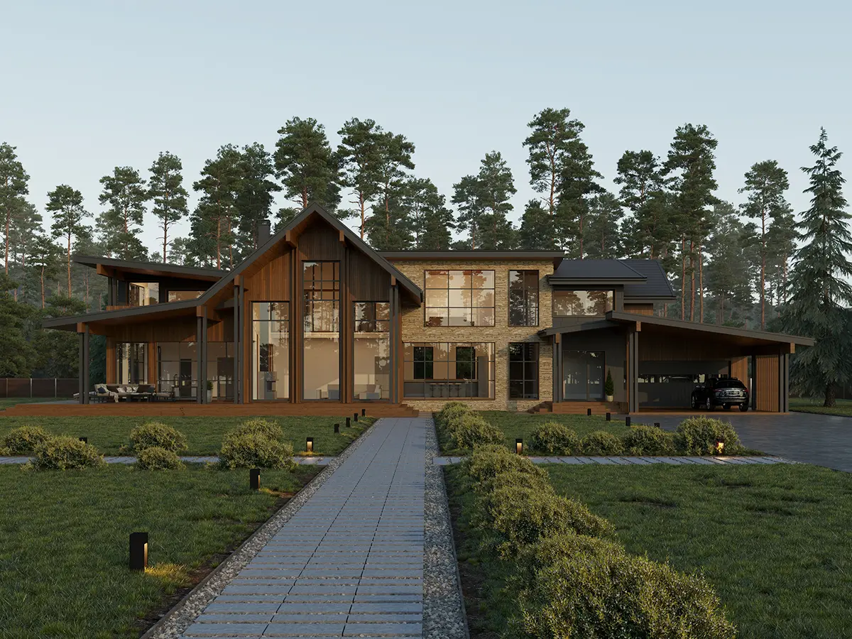 Namo projektas su mansarda 560 m²: 3 Miegamieji, 5 Vonios, be Garažo