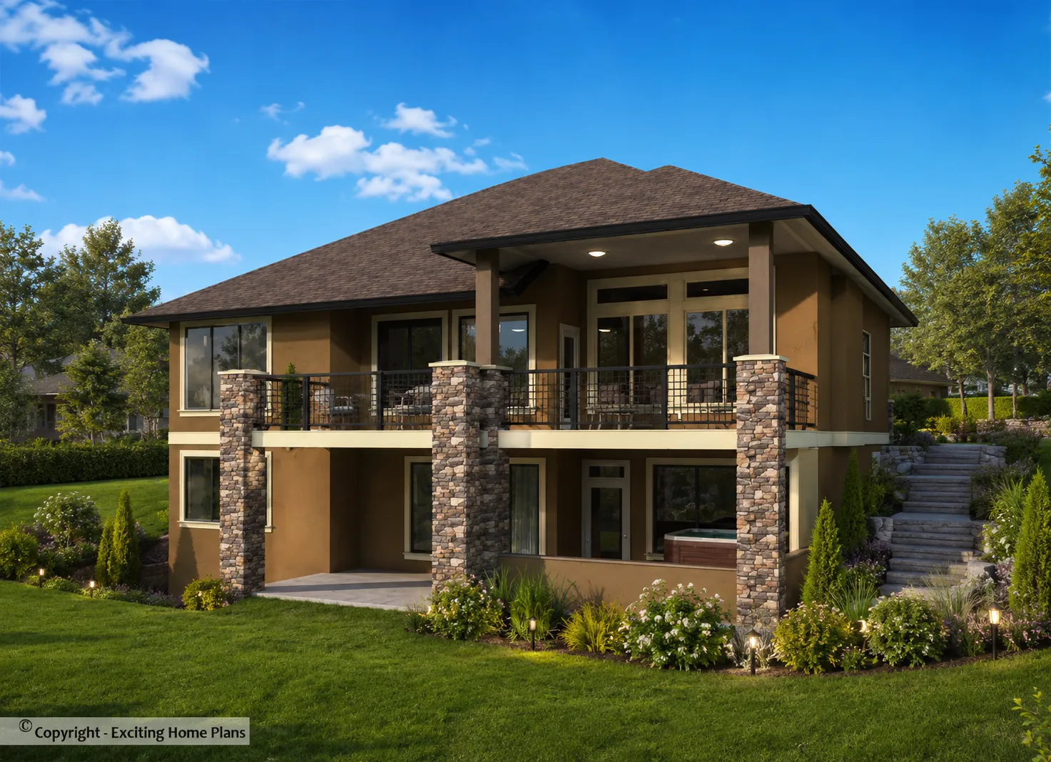 Vieno aukšto namo projektas + rūsiu 506 m²: 5 Miegamieji, Darbo kambarys, 3 Vonios, Atvira virtuvė, Garažas